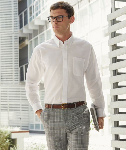Long sleeve oxford men shirt, Fruit of the Loom