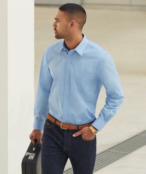 Long sleeve poplin men shirt, Fruit of the Loom