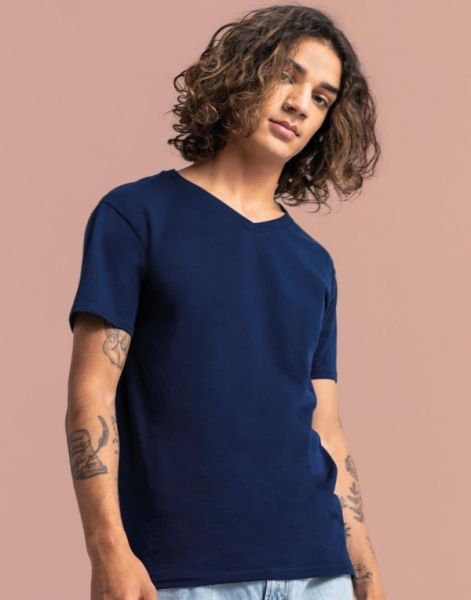 Iconic V-Neck T-shirt, Fruit of the Loom
