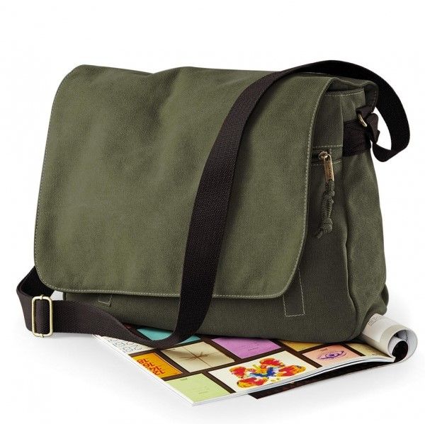 Vintage Canvas Shoulder Bag, Quadra