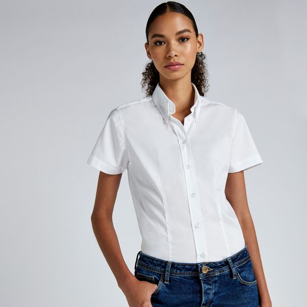 Women Corporate Oxford Short Sleeve Shirt, Kustom Kit
