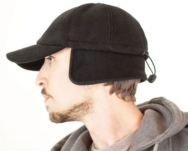 Fleece Cap with Folding Earflaps, Atlantis