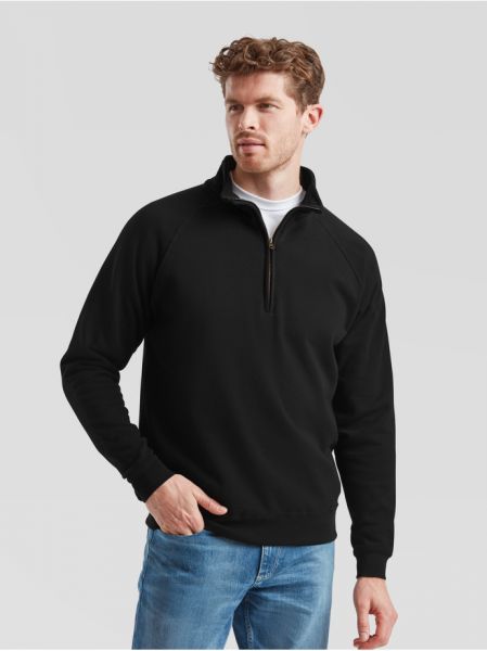 Classic Zip Neck Sweat, Fruit of the Loom