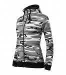 Hooded Women Camouflage Sweater, Malfini Como Zipper