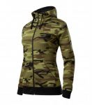 Hooded Women Camouflage Sweater, Malfini Como Zipper