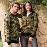 Hooded Women Camouflage Sweater, Malfini Como Zipper
