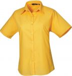 Women Poplin Shirt, Short Sleeve, Premier