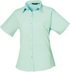 Women Poplin Shirt, Short Sleeve, Premier