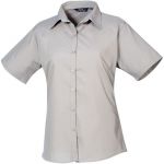 Women Poplin Shirt, Short Sleeve, Premier