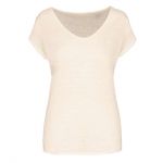 Ladies Linen V-Neck T-Shirt, Spasso